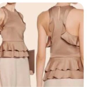 Jonathan Simkhai Jersey ruffle top beige/gold color. Size S